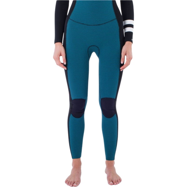 2025 Hurley Womens Plus 4/3mm Chest Zip Wetsuit WFS0012403 - Black / Sky Blue